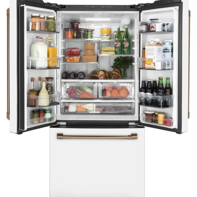 GE Café CAFE 18.6 Cu Ft 33 In Refrigerator Bottom Freezer, French door - CWE19SP4NW2