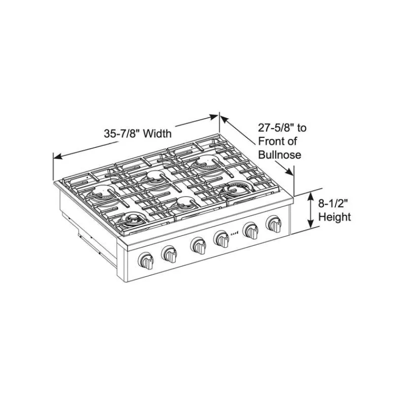 GE Café CAFE Cooktop Gas 36" - CGU366P2TS1