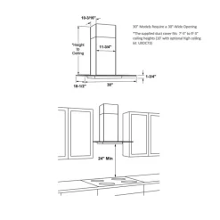 GE Café CAFE Hood Wall Mount 30" , 350 CFM - CVW73014MWM