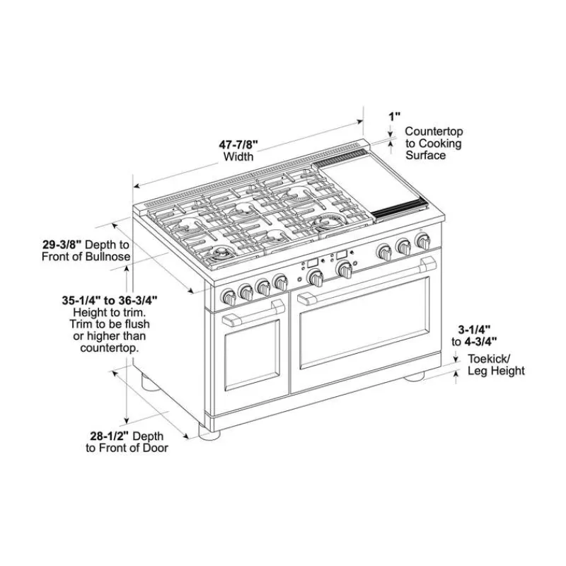GE Café CAFE Range 48" Dual Energy Gas - C2Y486P3TD1