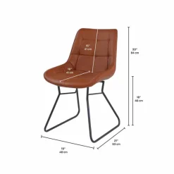 Chairs with Sleigh Legs (Set of 2) - Brown