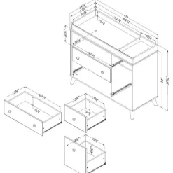 Meubles South Shore Changing Table with Drawers and Open Storage - South Shore
