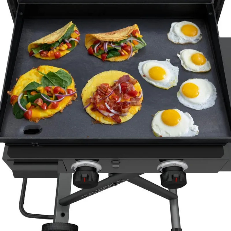 CHARBROIL 22 in Portable Propane Gas Griddle with Folding Cart and 2 Burners - 24 000 BTU