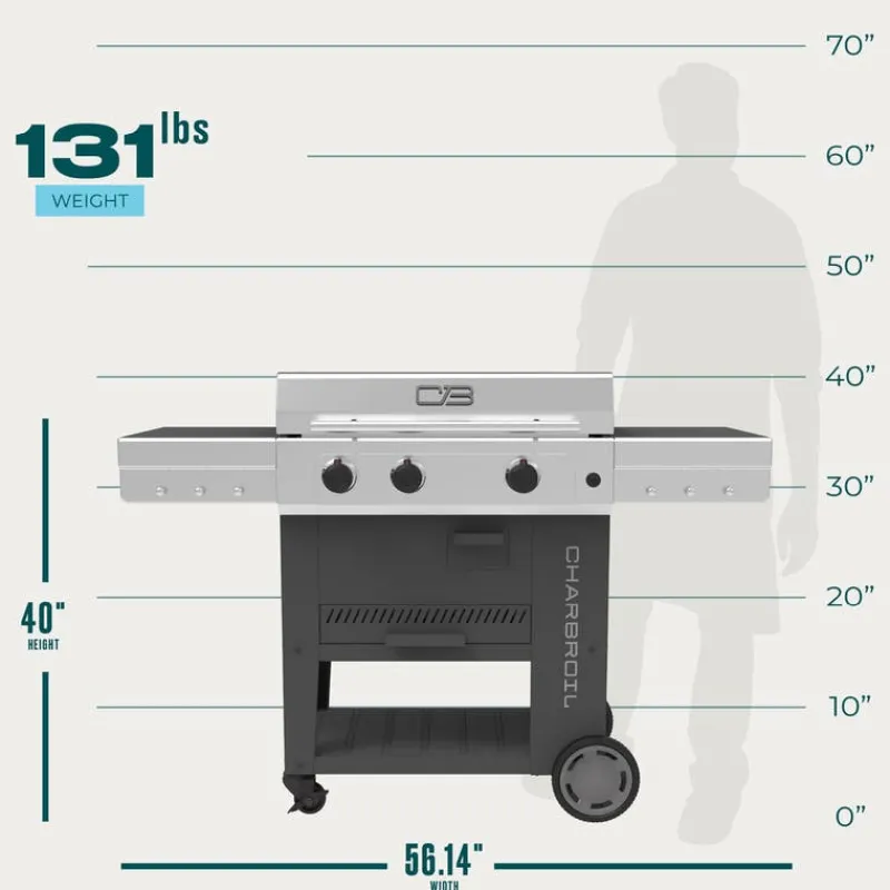 CHARBROIL 5-in-1 Propane Cooking Station with Plancha, Pizza Oven, and Wok - 36 000 BTU