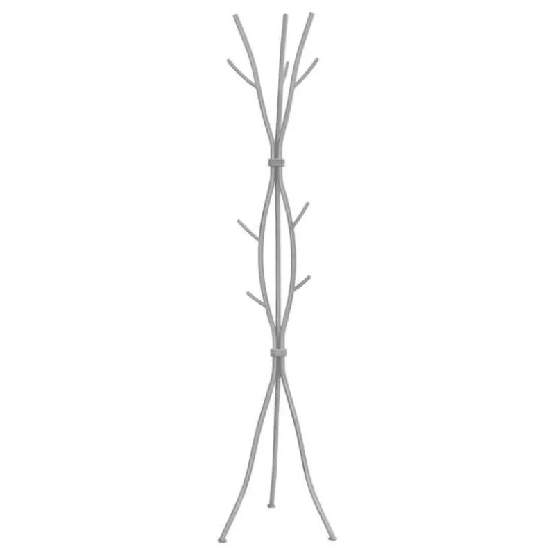 Monarch Coat rack - 8 hooks / branch shaped / contemporary hammered metal - 74"h - si
