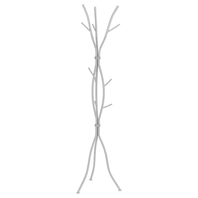 Monarch Coat rack - 8 hooks / branch shaped / contemporary hammered metal - 74"h - si