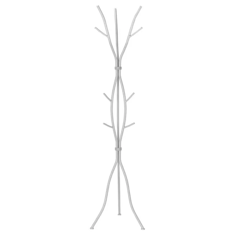 Monarch Coat rack - 8 hooks / branch shaped / contemporary hammered metal - 74"h - si