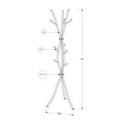Monarch Coat rack - 8 hooks / branch shaped / contemporary hammered metal - 74