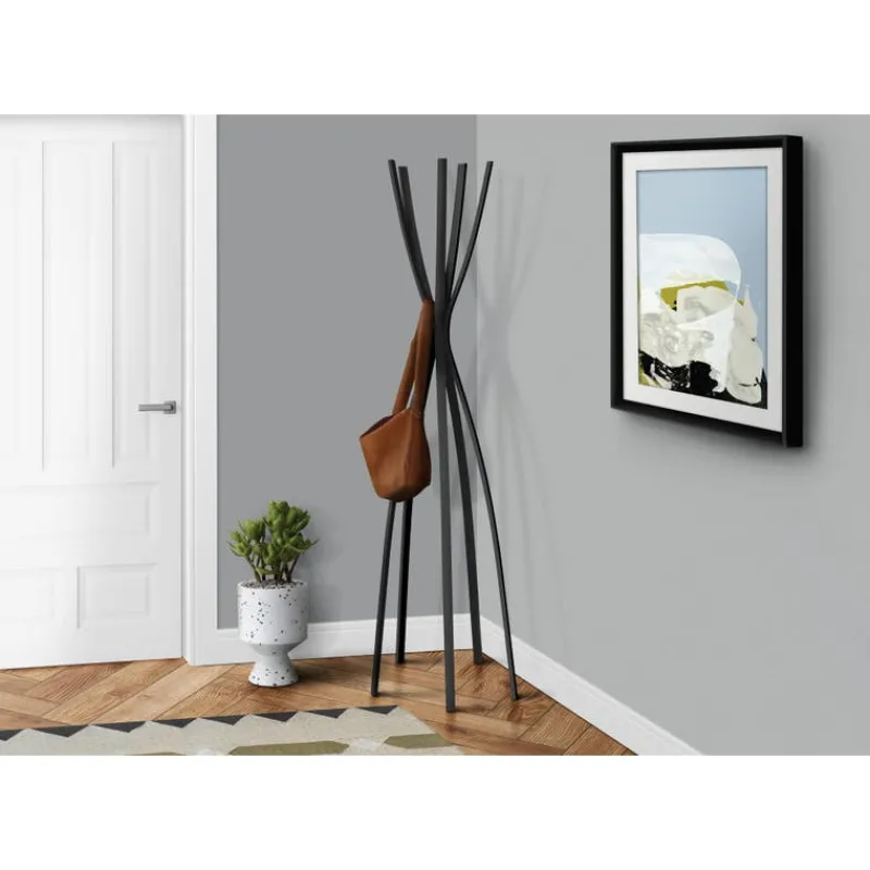 Monarch Coat rack - 72"h / satin metal contemporary style