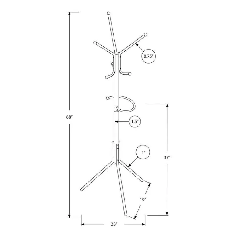 Monarch Coat rack - 68"h / metal