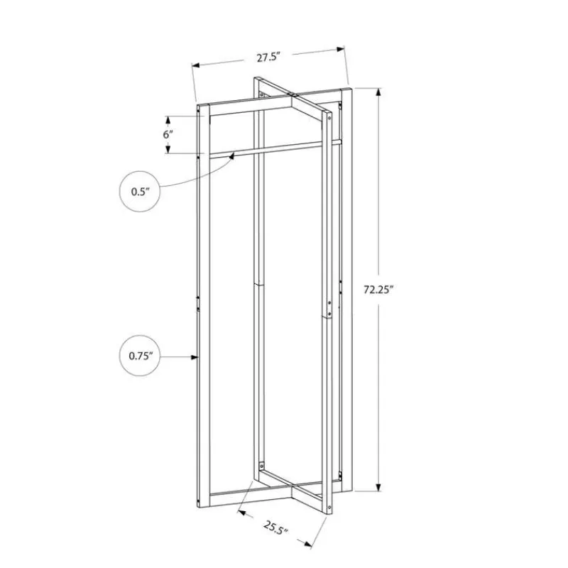 Monarch Coat rack - 72"h / metal