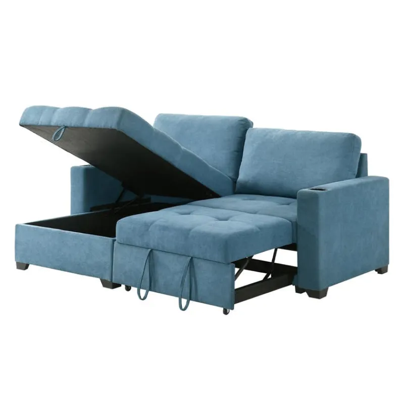 Compact Reversible Loveseat Bed with Storage -