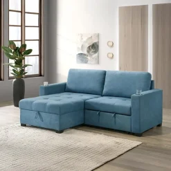 Compact Reversible Loveseat Bed with Storage -
