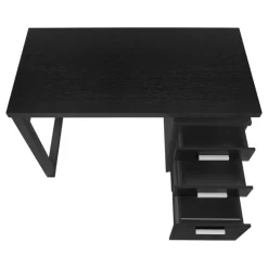 Monarch Computer desk - 3 drawers / wooden leg rectangular / left or right setup / fl -