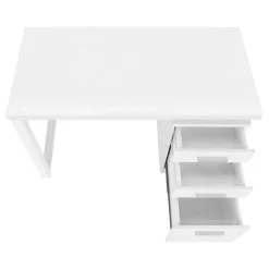 Monarch Computer desk - 3 drawers / wooden leg rectangular / left or right setup / fl -