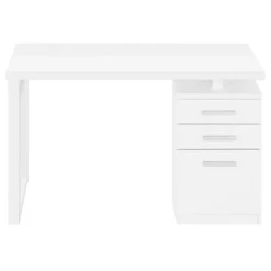 Monarch Computer desk - 3 drawers / wooden leg rectangular / left or right setup / fl -