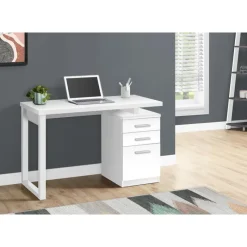 Monarch Computer desk - 3 drawers / wooden leg rectangular / left or right setup / fl -
