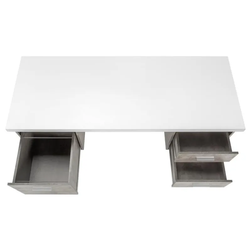 Monarch Computer desk - 3 storage drawers / reversible / floating desktop - 60"l - wh -