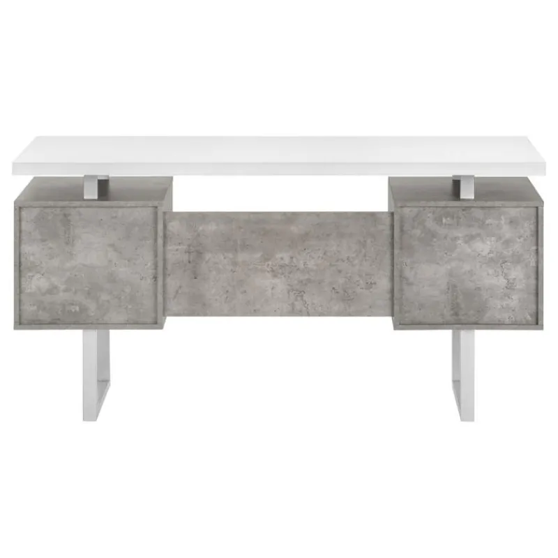 Monarch Computer desk - 3 storage drawers / reversible / floating desktop - 60"l - wh -