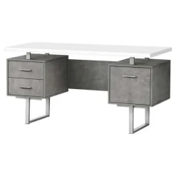Monarch Computer desk - 3 storage drawers / reversible / floating desktop - 60