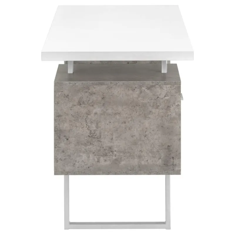 Monarch Computer desk - 3 storage drawers / reversible / floating desktop - 60"l - wh -