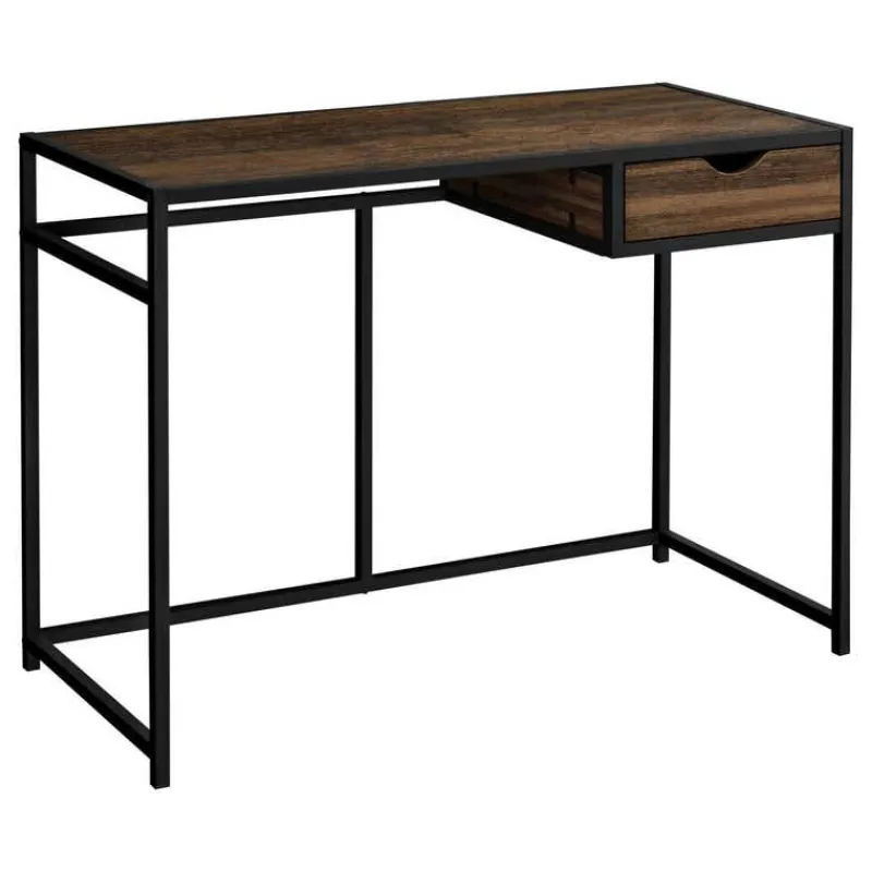Monarch Computer desk - 1 storage drawer / metal frame - 42"l - reclaimed wood- -