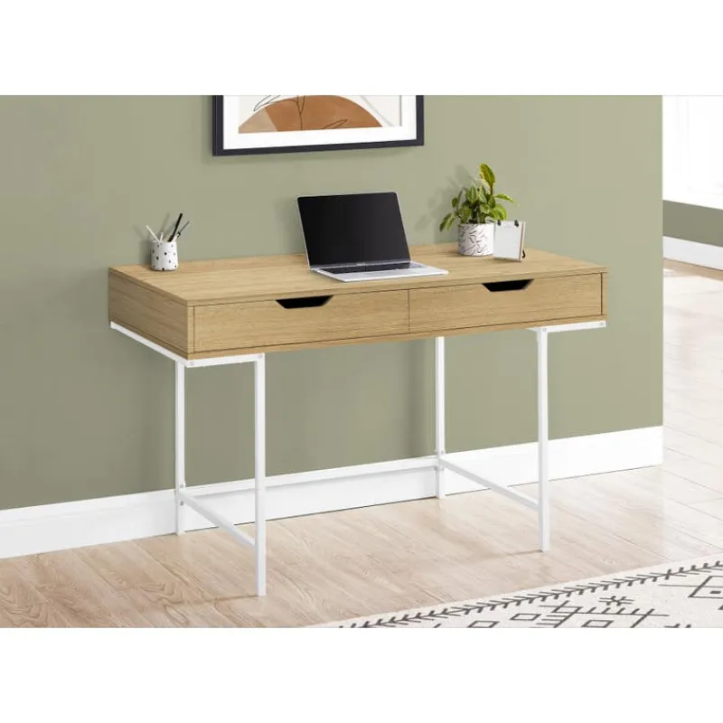 Monarch Computer desk - 2 storage drawers / recessed metal legs - 48"l - wood -