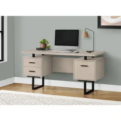 Monarch Computer desk - 3 storage drawers / reversible / floating desktop - 60"l - mo -