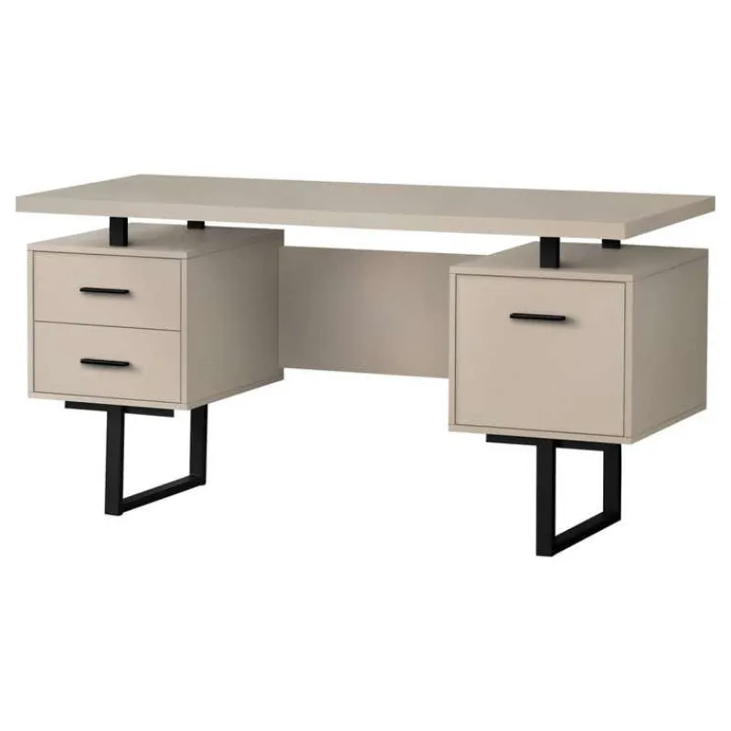Monarch Computer desk - 3 storage drawers / reversible / floating desktop - 60"l - mo -