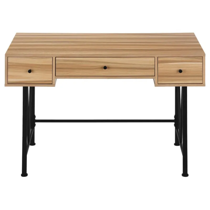 Monarch Computer desk - 3 storage drawer / metal legs v-shape design - 42"l - light r -