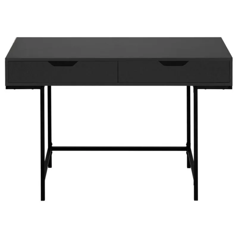 Monarch Computer desk - 2 storage drawers / recessed metal legs - 48"l - / blac -
