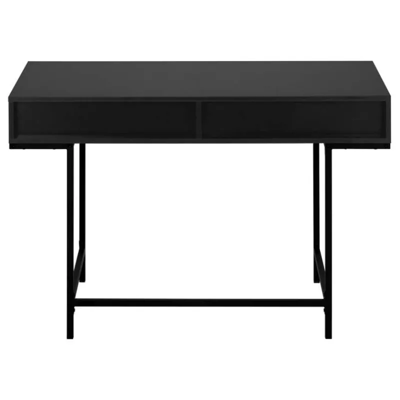 Monarch Computer desk - 2 storage drawers / recessed metal legs - 48"l - / blac -