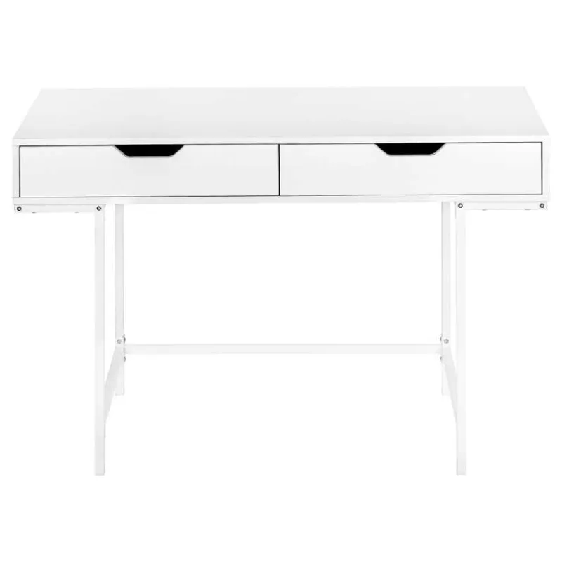 Monarch Computer desk - 2 storage drawers / recessed metal legs - 48"l - / whit -