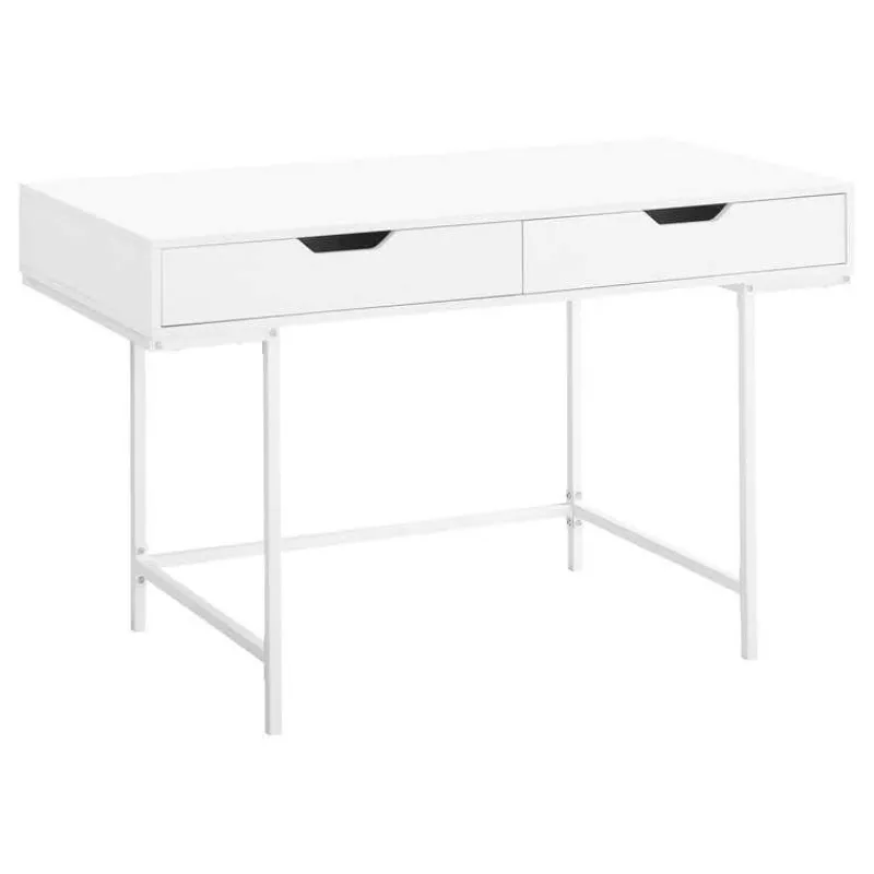 Monarch Computer desk - 2 storage drawers / recessed metal legs - 48"l - / whit -