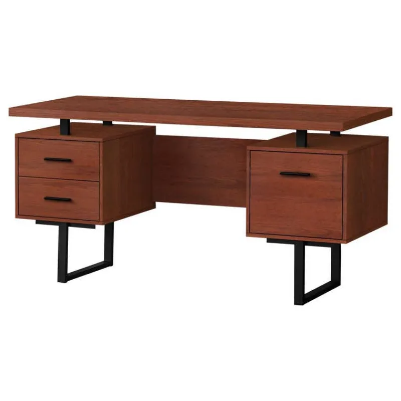 Monarch Computer desk - 3 storage drawers / reversible / floating desktop - 60"l - ch -