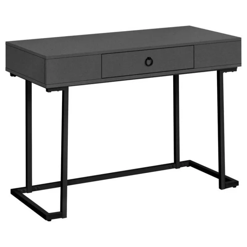 Monarch Computer desk - 1 storage drawer / metal base - 42"l - modern / black -