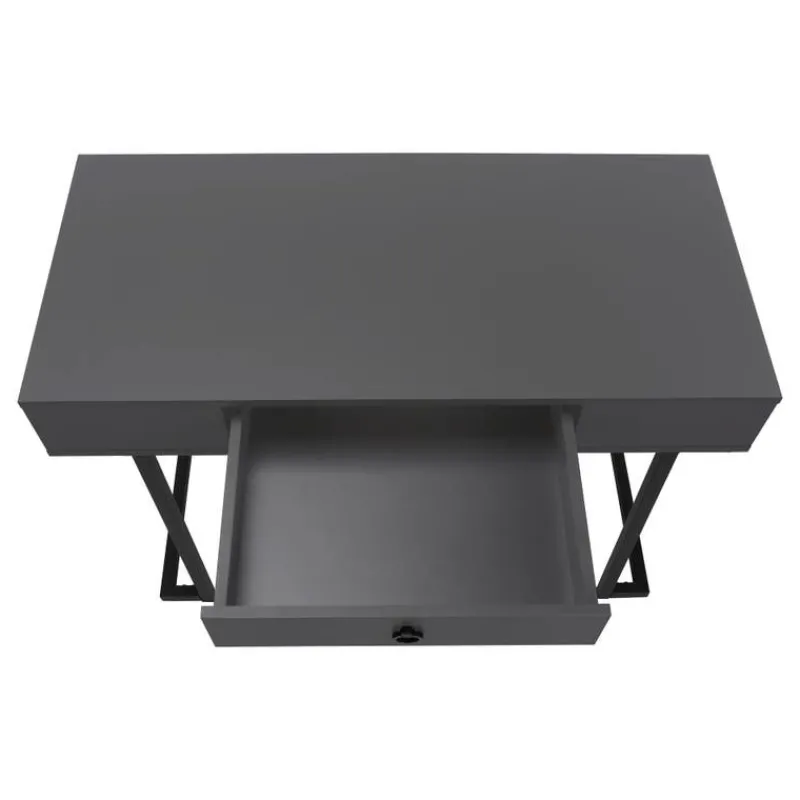 Monarch Computer desk - 1 storage drawer / metal base - 42"l - modern / black -