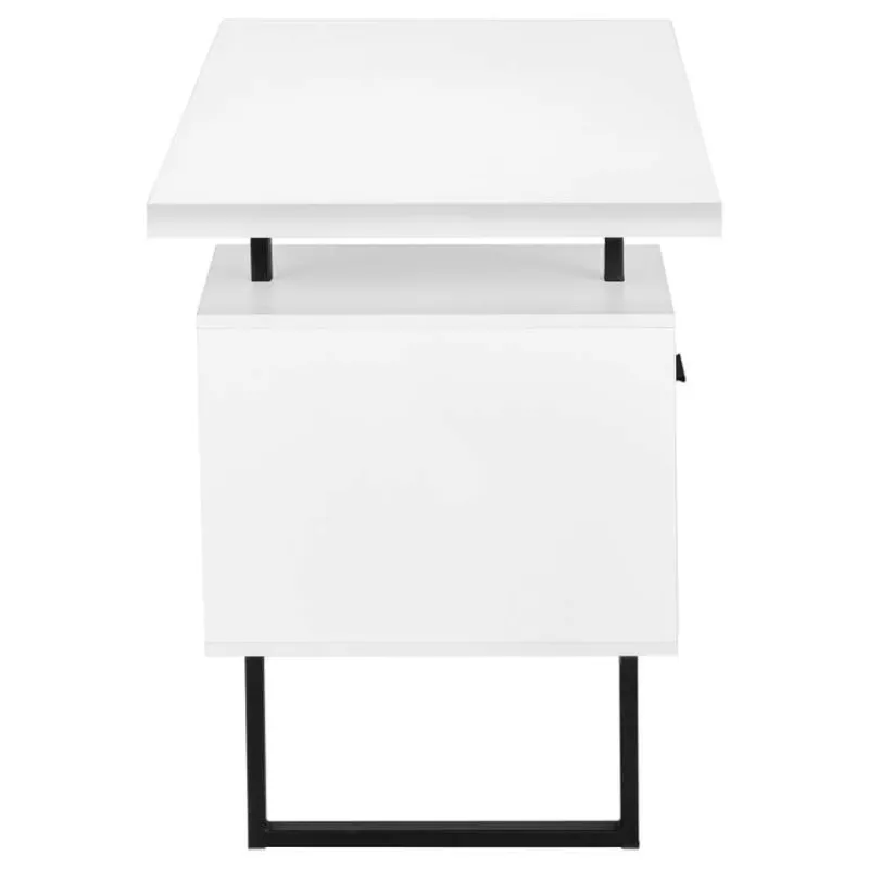 Monarch Computer desk - 3 storage drawers / reversible / floating desktop - 60"l - wh -