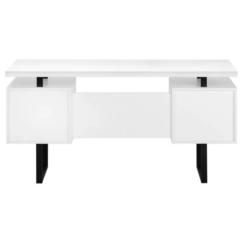Monarch Computer desk - 3 storage drawers / reversible / floating desktop - 60"l - wh -