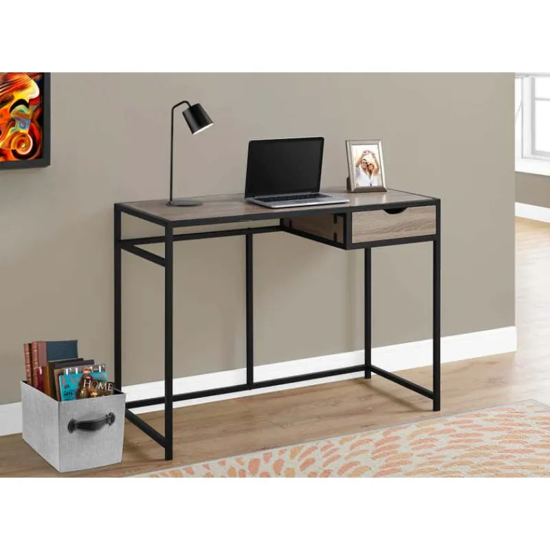 Monarch Computer desk - 1 storage drawer / metal frame - 42"l - wood-look -