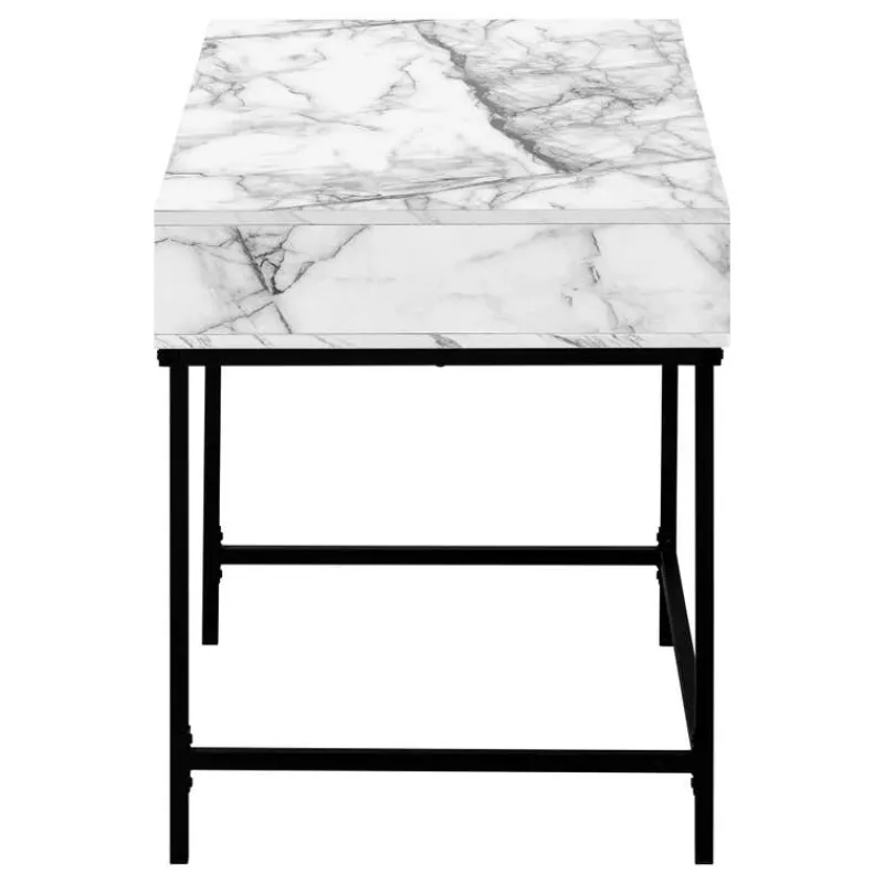 Monarch Computer desk - 2 storage drawers / recessed metal legs - 48"l - marble -