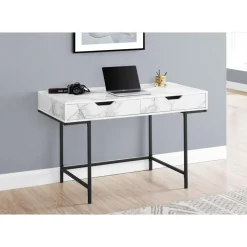 Monarch Computer desk - 2 storage drawers / recessed metal legs - 48