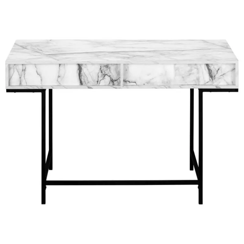 Monarch Computer desk - 2 storage drawers / recessed metal legs - 48"l - marble -