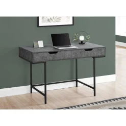 Monarch Computer desk - 2 storage drawers / recessed metal legs - 48"l - stone-l -