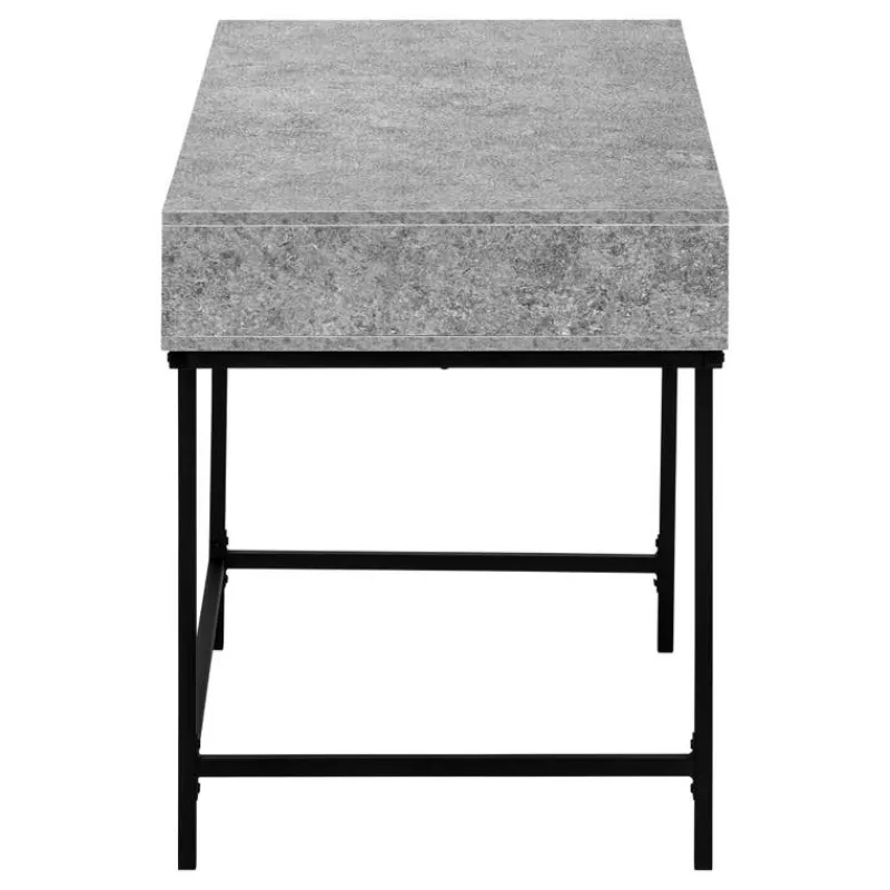 Monarch Computer desk - 2 storage drawers / recessed metal legs - 48"l - stone-l -