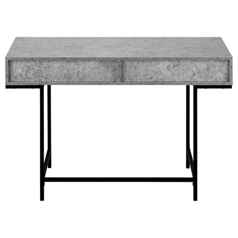 Monarch Computer desk - 2 storage drawers / recessed metal legs - 48"l - stone-l -