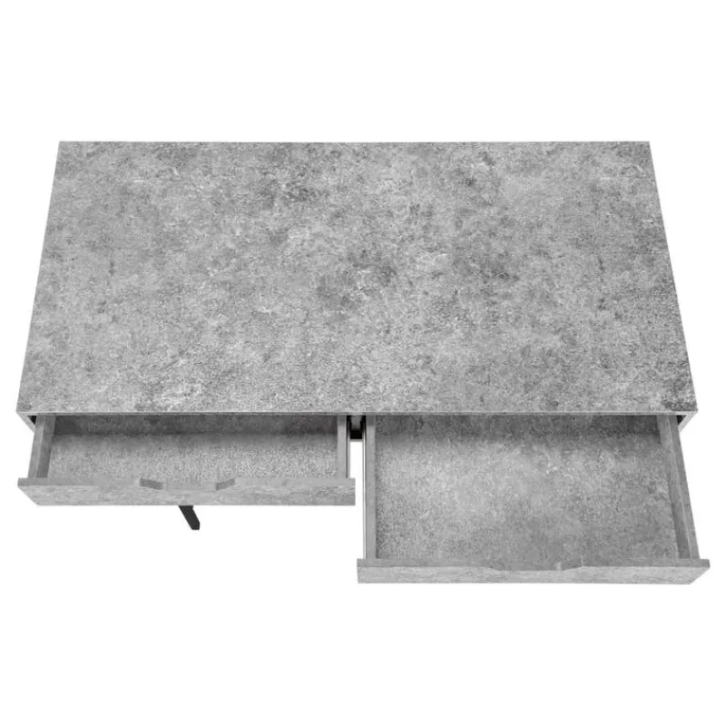 Monarch Computer desk - 2 storage drawers / recessed metal legs - 48"l - stone-l -