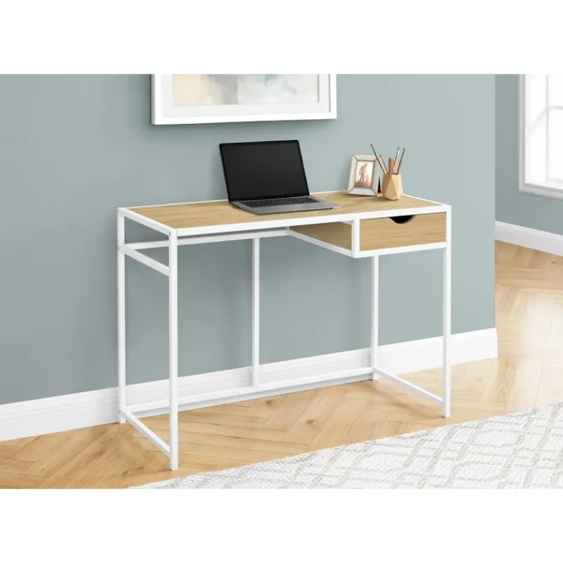 Monarch Computer desk - 1 storage drawer / metal frame - 42"l - wood-look / w -