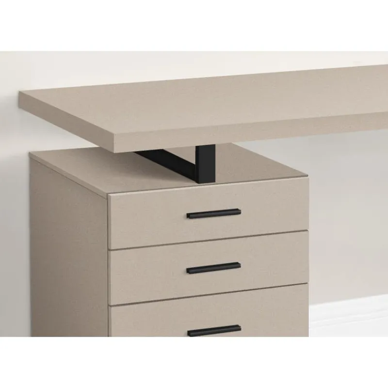 Monarch Computer desk - 3 storage drawers / left or right setup / floating desktop - -