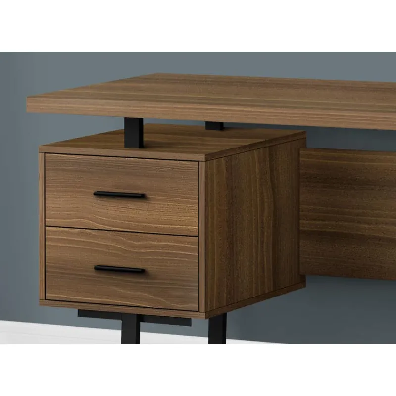 Monarch Computer desk - 3 storage drawers / reversible / floating desktop - 60"l - wa -